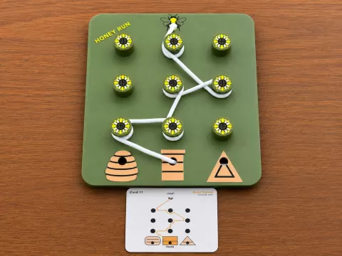 Honey Run – Montessori Bee Lacing Board + Cards