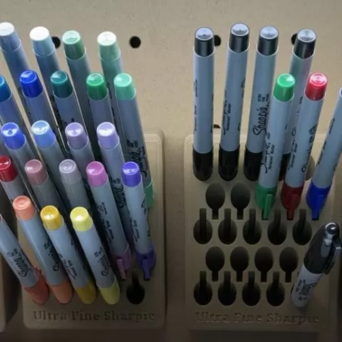 Pegboard Marker Organizer System – 45° Angled Sharpie Holder Set