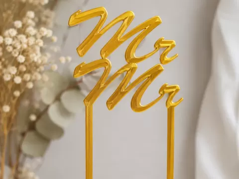 Mr & Mr Wedding Cake Topper
