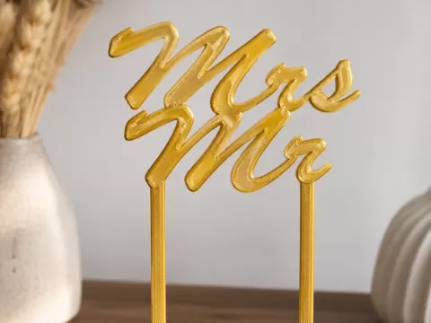 Mrs & Mr Wedding Cake Topper