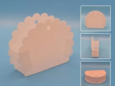 Elegant Scalloped gift basket Bombonier favor box