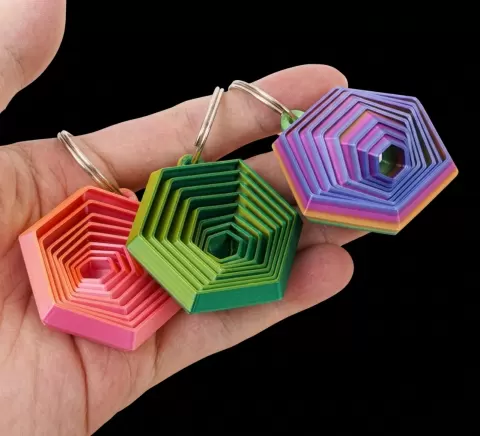 Hexagon Fidget Toy Keychain