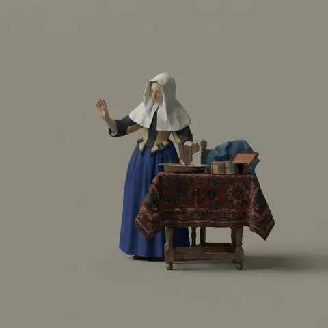 Famous Art - Young Woman with Water Pitcher - Johannes Vermeer - 1660