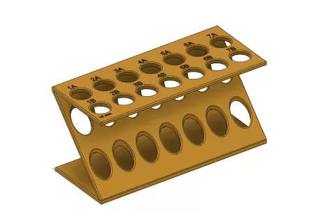 Stackable Test Tube Rack for 14, 16 & 18 mm Test Tubes with Labeled Positions