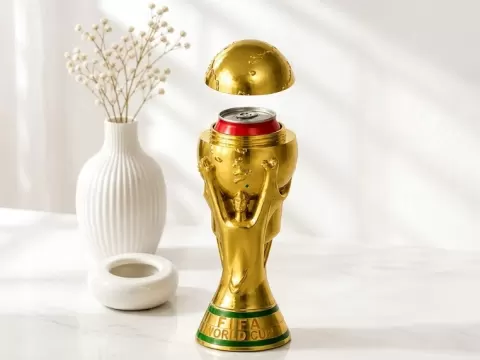 FIFA World Cup Trophy That Holds Cans of Pop