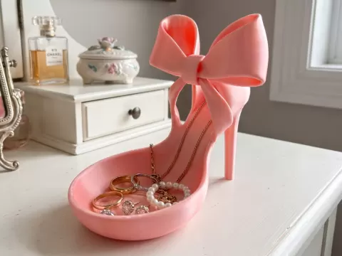 High Heel Coquette Shoe Jewelry Dish & Ring Tray