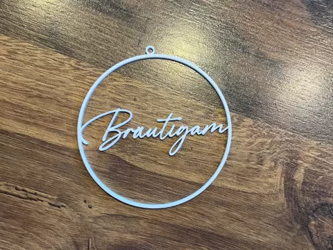 Ring mit Text Bräutigam z.B: als Deko