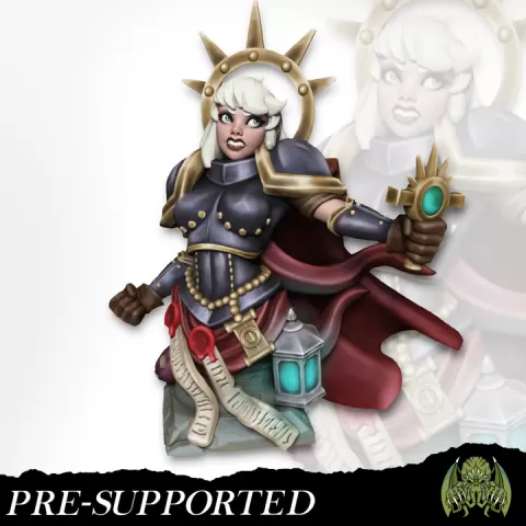 [BUST] Aurelia The War Cleric [PRE-SUPPORTED] Female Paladin Priest by Miniatures of Madness