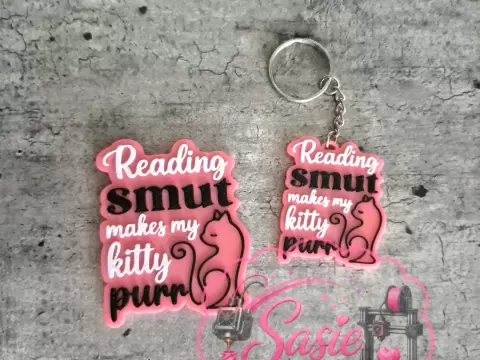 Kitty Smut Keychain & Magnet - Book Talk