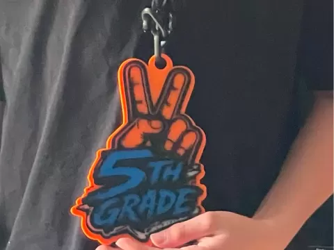 Peace Out 5th Grade Hype Chain Pendant