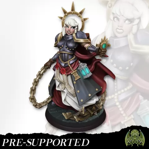Aurelia The War Cleric [PRE-SUPPORTED] Female Paladin Priest by Miniatures of Madness