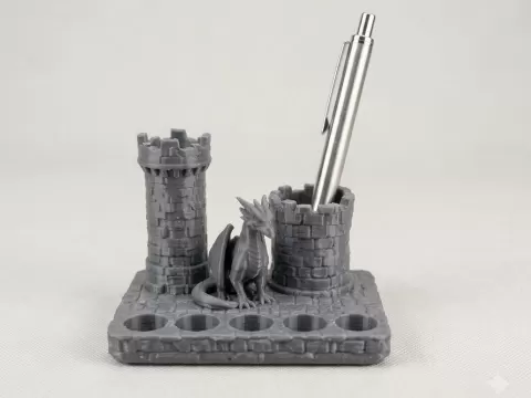Dragon Castle Desk Organizer & Pen Holder