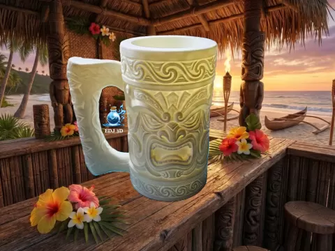 Tiki Tankard Can Koozie Combo - Kū the God of War