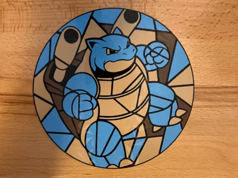 Blastoid Pokemon Stained Glass Lightbox Suncatcher