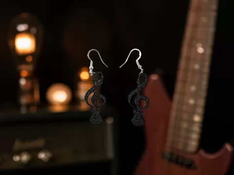 Guitar sol key earrings