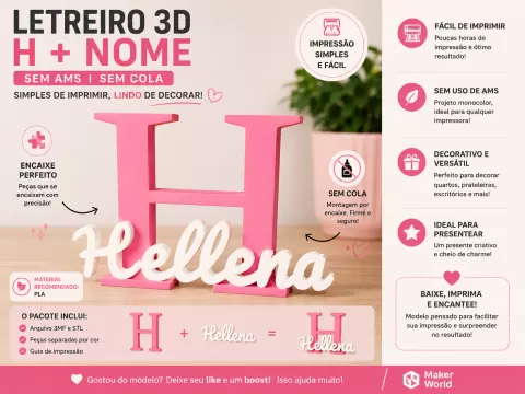 Letreiro 3D Hellena
