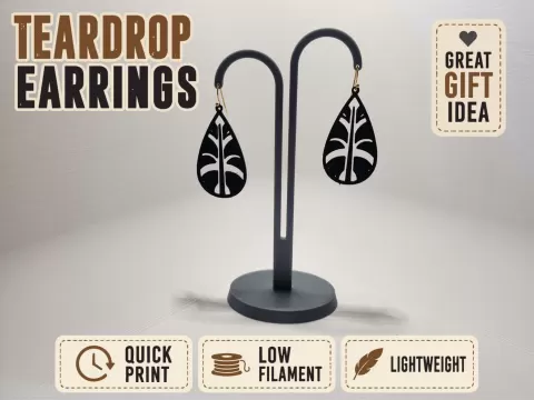 Lightweight Teardrop Leaf Earrings