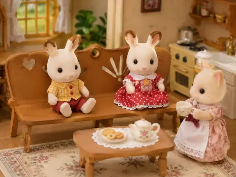 Rustic Dollhouse Bench – Sylvanian Scale Furniture
