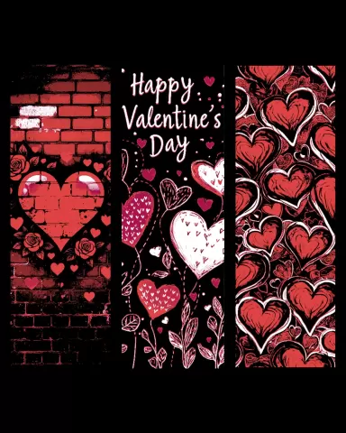 Happy Valentine's Day - Set of bookmarks to celebrate the Day