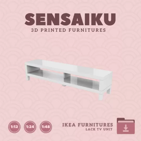 Miniature Replica 07. LACK TV Unit V2 for Miniature Dollhouse IKEA 3D - IKEA 3D Print (1:12,24,48)