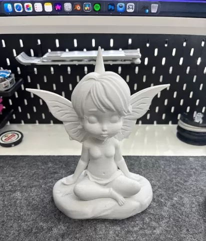 Moonlit Fairy Chibi on Star! Dreamy Garden Statue