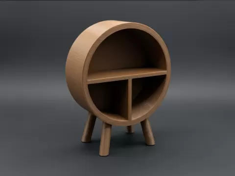 1/12 Scale Doll Furniture Round Display Shelf MCM