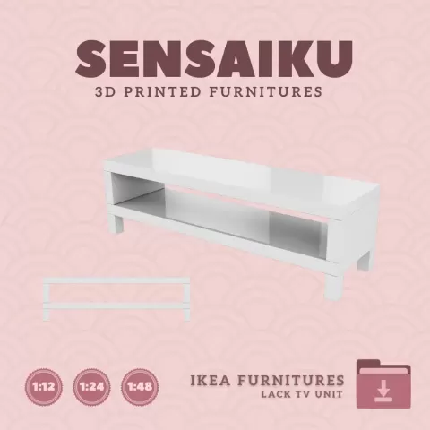 Miniature Replica 03. LACK TV Unit for Miniature Dollhouse IKEA 3D - IKEA 3D Print (1:12,24,48)