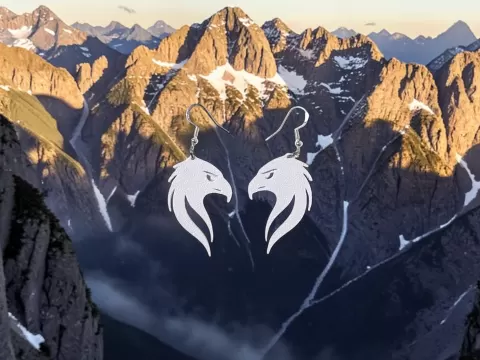 Golden eagle earrings