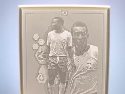 Litofanía 3D de Leyendas del Fútbol Pelé