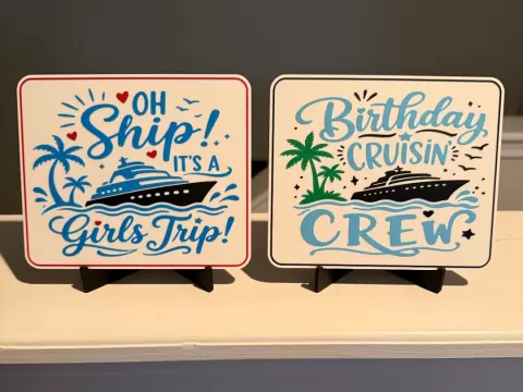 CRUISE DOOR SIGN AND BEVERAGE COASTER