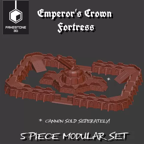 The Emperor’s Bastion (Emperor's Crown Fortress) – Modular Fortress Walls (5-Piece Set) by FakeStone3D