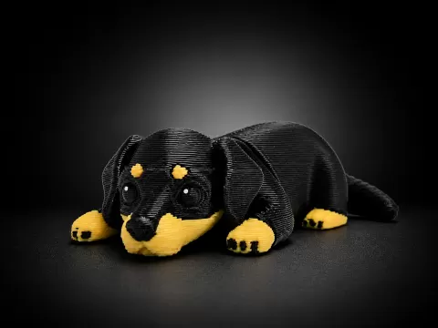 Cute Lying Dachshund Keychain