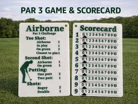 Airborne Golf Scorecard | Par 3 Beginner Game