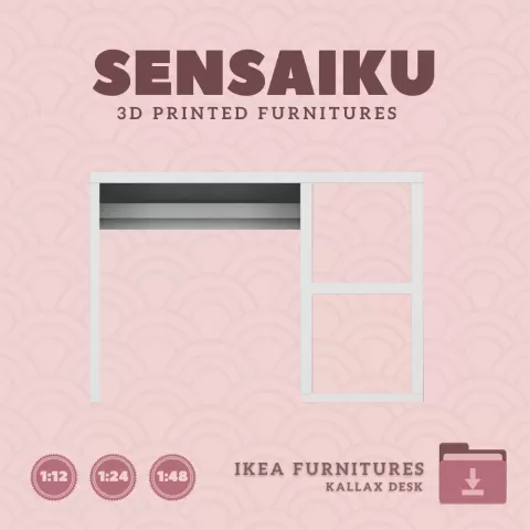 Miniature Replica 02. KALLAX Desk for Miniature Dollhouse IKEA 3D for Miniature Dollhouse IKEA 3D Pr