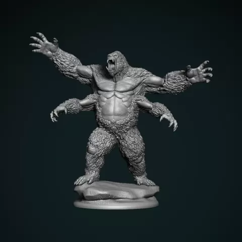 Four-armed gorilla by clynche art