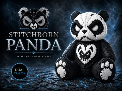 The Stitchborn Panda - Dark Plush Guardian