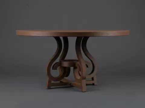 1/12 Doll House Elegant Round Pedestal Table