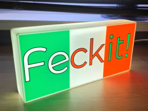 Feck It! Irish flag light box