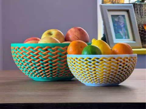 Two Tone Woven Fruit Bowl