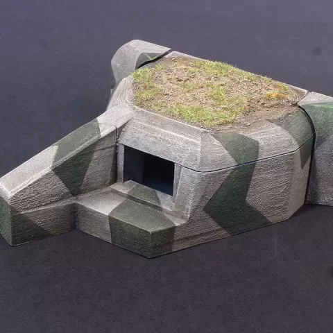 WW2 D-Day Atlantic Wall German Bunker - R677 casemate for 7.5cm Pak 40 or 8.8cm Pak 43/41 by Klaus Santa