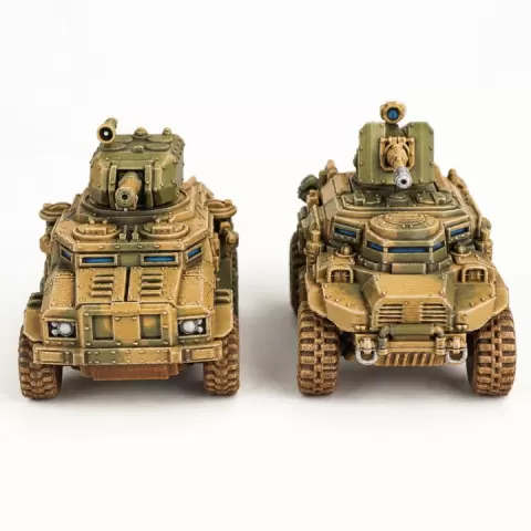 Sci-Fi Armored Scout Car 3D Printable Vehicle Set - 2 Four-Wheeled Recon Vehicles w/ Rotating Turrets - Tabletop Wargaming STL by Ronald