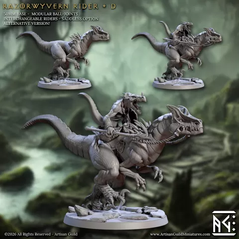 Razorwyvern Rider - D (Lizardmen of Falgor's Swamp II) by Artisan Guild