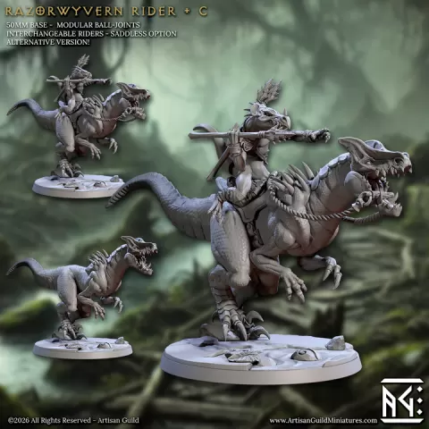 Razorwyvern Rider - C (Lizardmen of Falgor's Swamp II) by Artisan Guild