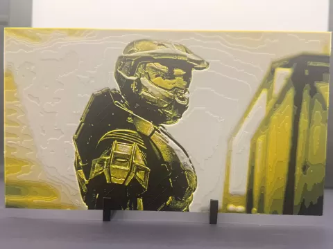 Master Chief Golden Horizon HueForge Print