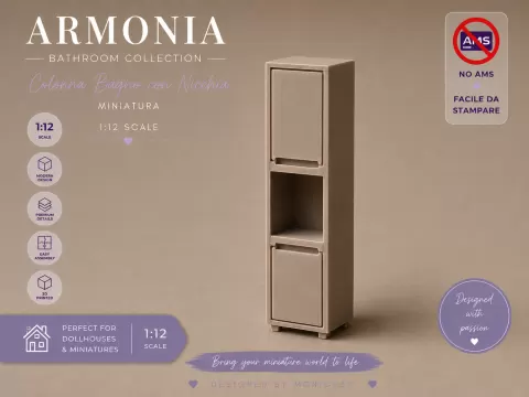 Colonna Bagno con Nicchia Miniatura 1:12