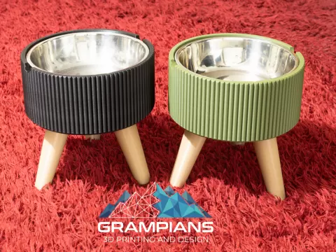 Japandi style Dog Food Bowl Stand (22.5cm / 8.8in)