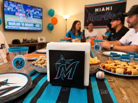 Interchangeable Napkin Holder - Miami Marlins