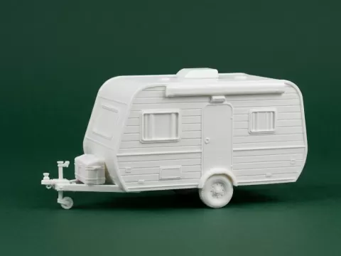 Miniature Retro Camping Travel Trailer