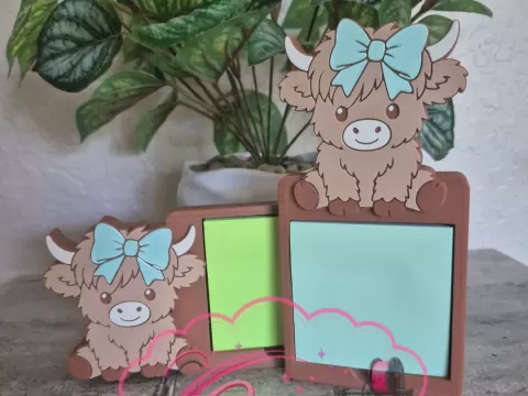 Highland Cow Sticky Note Holder