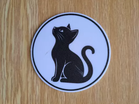 Black Cat Silhouette Coaster